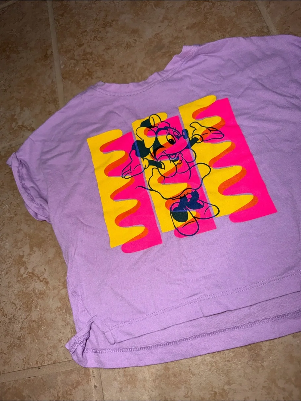 Girls' Lavender Minnie Mouse Graphic Tee